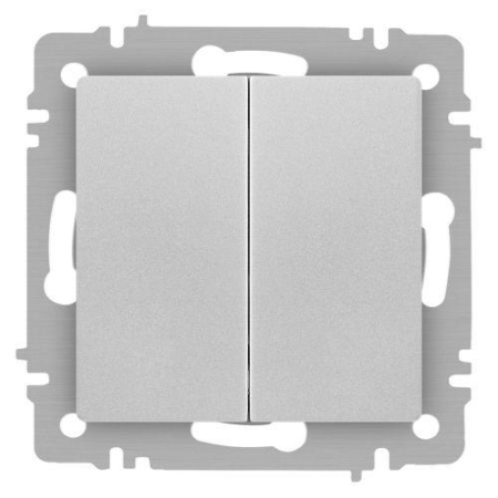 Переключатель 2-кл. СП Accent 6-107-03 10А IP20 250В AL/CU алюм. Intro Б0063560