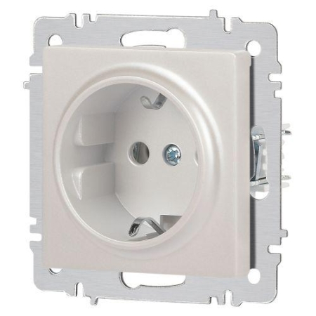 Розетка 1-м СП Accent 6-202-06 16А IP20 250В 2P+E Schuko перламутр. Intro Б0063695
