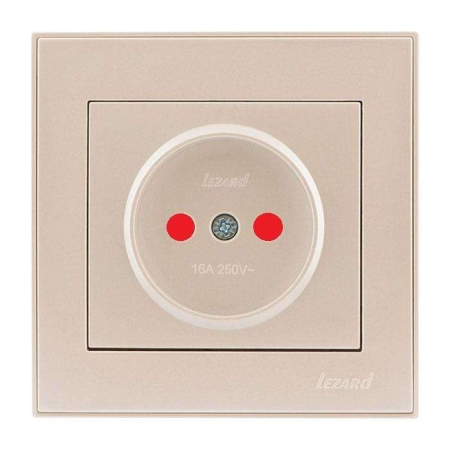Розетка 1-м СП Rain 16А IP20 защ. шторки керамика жемчуж./бел. метал. LEZARD 703-3030-124