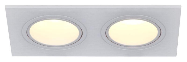 Светильник 4102 встраиваемый 2хMR16 квадрат пласт. бел. IEK LT-UVB0-4102-GU05-2-K01