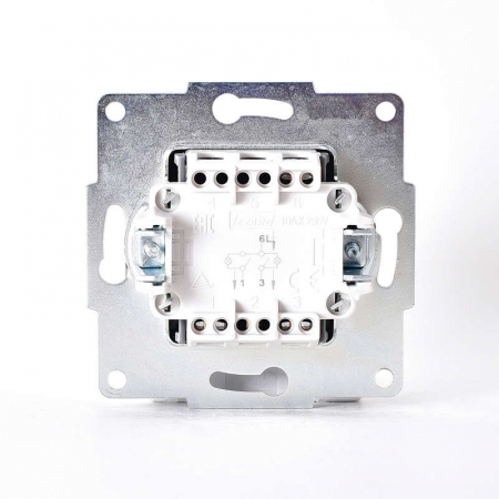 Выключатель 2-кл. 1п СП Karina 10А IP20 с подсветкой механизм матов. серебр. LEZARD 707-4388-112