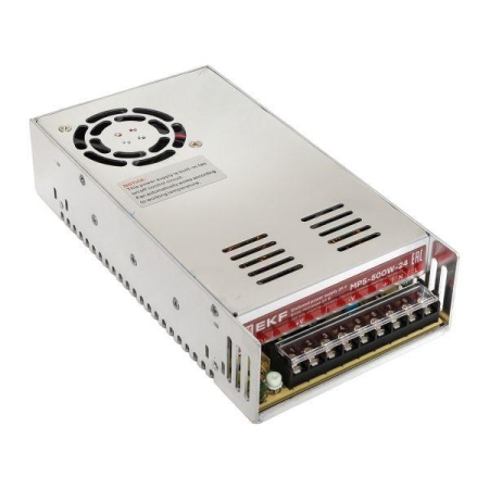 Блок питания на монтажную панель 500Вт Uвх 220В AC m Uвых 24В DC постоянного тока EKF MPS-500W-24