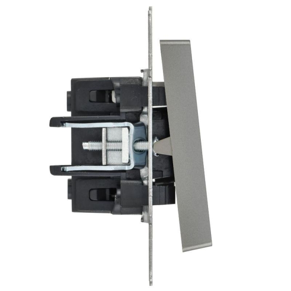 Выключатель 1-кл. СП BRITE ВС10-1-1-БрС 10А с индик. механизм сталь IEK BR-V10-1-10-K46