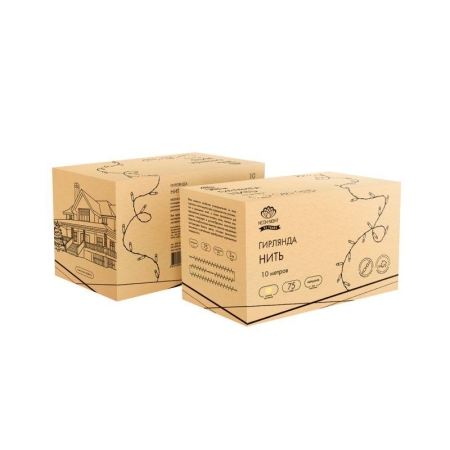 Гирлянда светодиодная "Нить" 10м 75LED тепл. бел. 1.7Вт 230В IP44 эффект мерцания провод прозр. Neon-Night 305-526