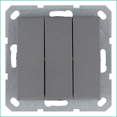 Выключатель 3-кл. 10А IP20 механизм алюм. Jasmart G3031S