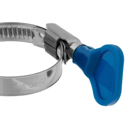 Хомут червячный 25-40/9-0.7мм с ключом нержавеющая сталь W2 (уп.50шт) Rexant 07-0725-1