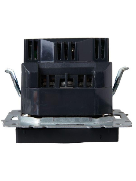 Розетка BRITE РЮш10-1-БрГ 16А с USB A+A 2.1А с заземл. защ. шторки механизм графит IEK BR-R14-16-U21-D21-K53