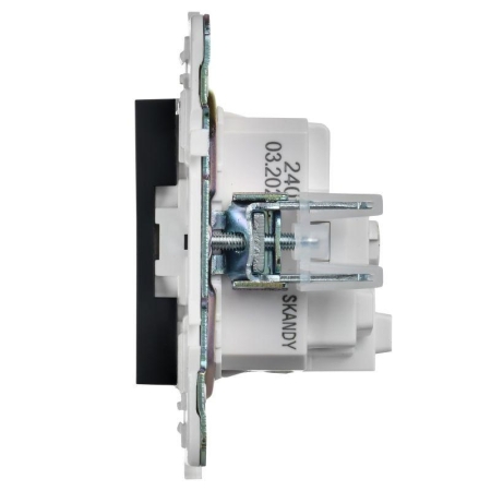 Розетка SKANDY 16А с заземл. защ. шторки SK-R04G графит IEK SK-R14-16-K53