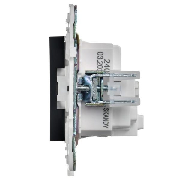 Розетка SKANDY 16А с заземл. защ. шторки SK-R04G графит IEK SK-R14-16-K53