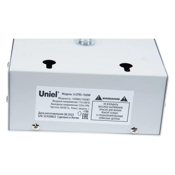 Стабилизатор напряжения U-DTRS-1500W 1ф 1.5кВА релейный ультратонкий настен. Uniel UL-00010578