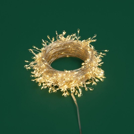 Гирлянда светодиодная "Роса "Фейерверк" 20м 500LED тепл. бел. 7.2Вт IP20 с контроллером на катушке Neon-Night 303-446