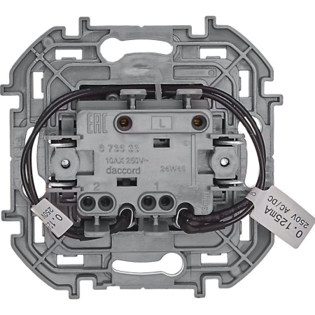 Выключатель 2-кл. Inspiria 10А IP20 250В 10AX с подсветкой/индикацией механизм антрацит IEK 673633