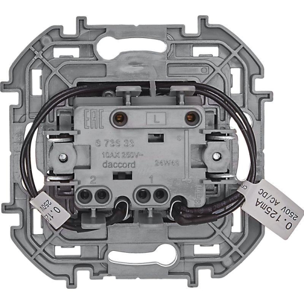 Выключатель 2-кл. Inspiria 10А IP20 250В 10AX с подсветкой/индикацией механизм антрацит IEK 673633