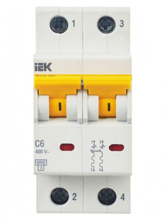 Выключатель автоматический модульный 2п C 6А 6кА ВА47-60M KARAT IEK MVA31-2-006-C