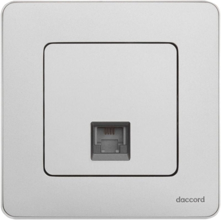 Розетка телефонная Inspiria RJ11 механизм алюм. IEK 673822