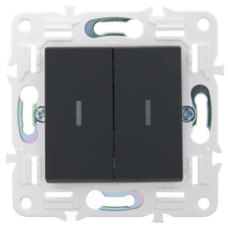 Выключатель 2-кл. SKANDY 10А SK-V04G графит IEK SK-V20-0-10-K53