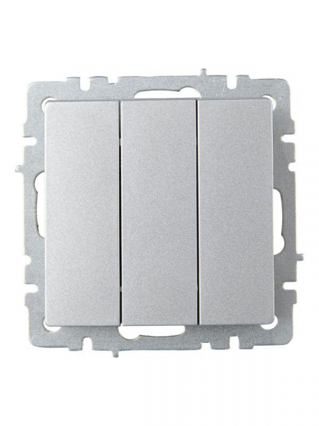 Выключатель 3-кл. СП BRITE ВС10-3-0-БрА 10А механизм алюм. IEK BR-V30-0-10-K47