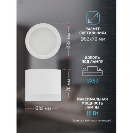 Светильник OL38 WH GX53 IP20 настенно-потолочный спот бел. ЭРА Б0056387