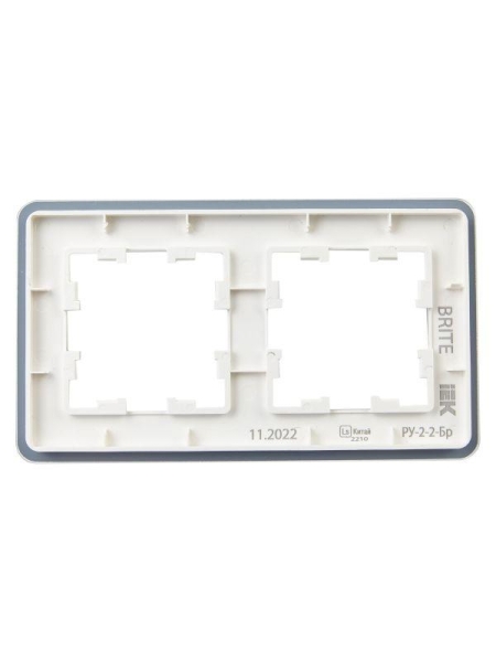 Рамка 2-м BRITE РУ-2-2-Бр стекло бел. RE IEK BR-M22-G-41-K01