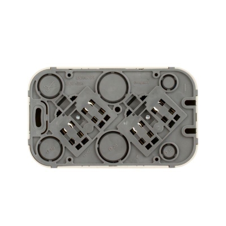 Розетка 2-м ОП Quteo 16А IP20 250В 2х2P без заземл. без защ. шторок сл. кость IEK 782261