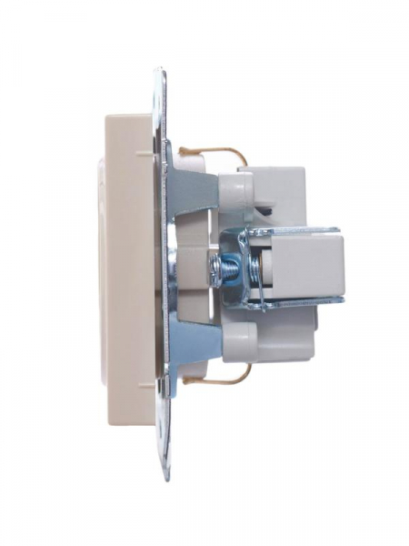 Розетка 1-м СП Vesna с заземл. ПБТ механизм крем. LEZARD 742-0388-122B