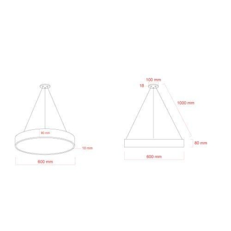 Светильник светодиодный Geometria Ring SPO-131-W-40K-045 45Вт 4000К 4000лм IP40 600х80 подвесной драйвер внутри бел. Эра Б0058900