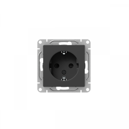 Розетка СП Эпика 16А с заземл. защ. шторки механизм черн. EKF UP1-SOB-111