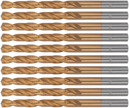 Набор сверл HSS по металлу 6.0мм титан. покрытие (уп.10шт) FIT 34160
