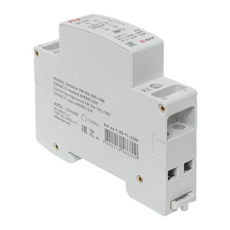 Контактор модульный КМ 20А 1NC+1NO 230В AC (1 мод.) AVERES EKF km-av-1-20-11-230V