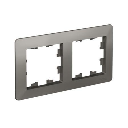 Рамка 2-м AtlasDesign Air сталь/дым. черн. SE ATN220902