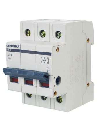 Выключатель нагрузки (мини-рубильник) 3п 32А ВН-32 GENERICA MNV15-3-032
