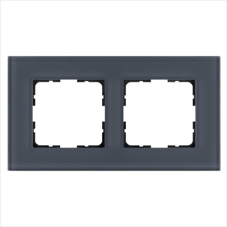 Рамка 2-м G-Glass стекло маренго Jasmart G1002GC