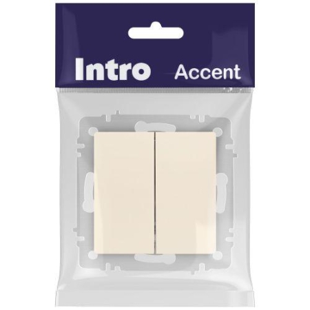 Переключатель 2-кл. СП Accent 6-107-02 10А IP20 250В AL/CU сл. кость Intro Б0063558