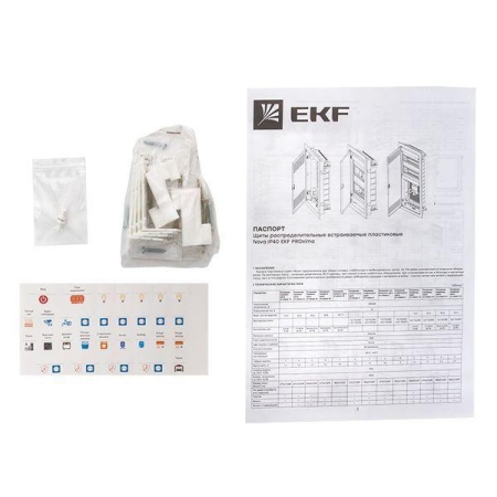 Основание комбинированного щита Nova 1 DIN-рейка + 2 монтаж. платы 3 габарит IP41 PROxima EKF nv-cbase-1+2