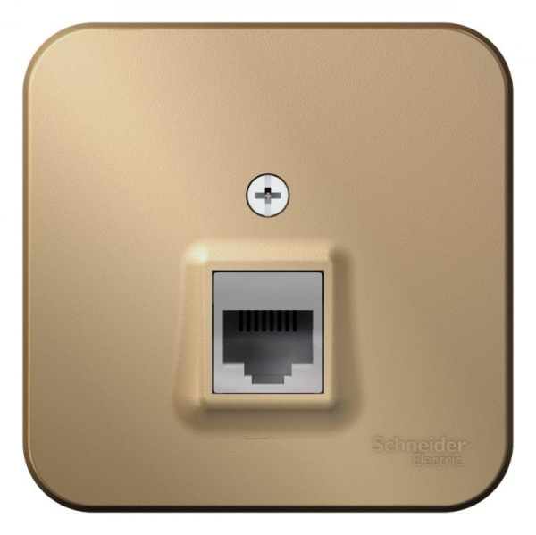 Розетка телефонная 1-м ОП Blanca RJ11 с изолир. пластиной титан SE BLNIA011004