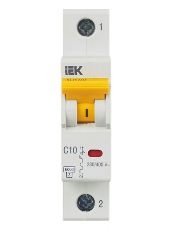 Выключатель автоматический модульный 1п C 10А 6кА ВА47-60M KARAT IEK MVA31-1-010-C