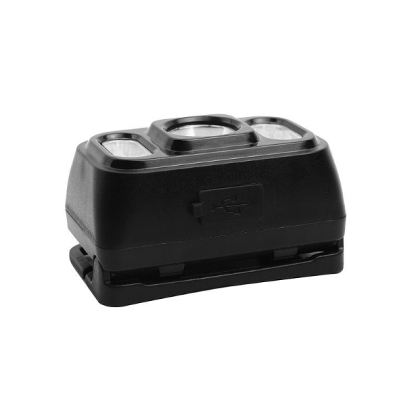 Фонарь аккумуляторный налобный 3.7В XPE+2 x COB 3Вт 5 режимов Type-C бокс LED53417 черн. Camelion 15747