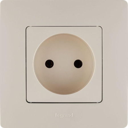 Розетка 1-м СП Etika 16А IP20 250В 2P без заземл. немецк. стандарт винтов. клеммы механизм сл. кость IEK 672320