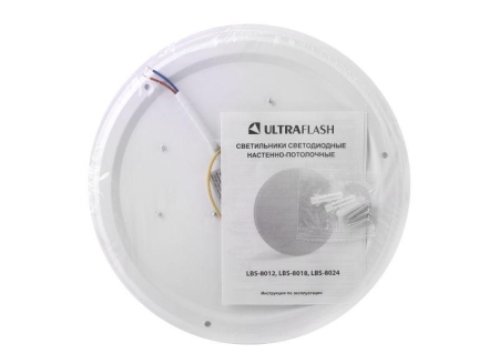Светильник светодиодный LBS-8024 24Вт blanc настенно-потолочный Ultraflash 15140