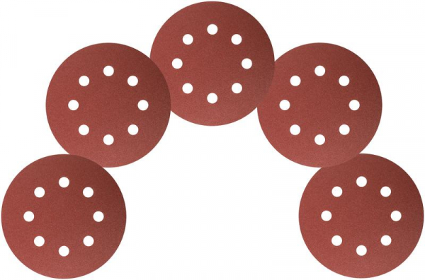 Круг шлифовальный с отверстиями (липучка) алюм./оксид 125мм Р 120 (уп.5шт) FIT 39666