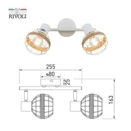 Светильник Anselma 7034-702 2хE14 40Вт настенно-потолочный спот поворотный Rivoli Б0051975