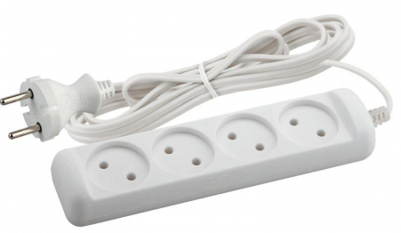 Удлинитель 4х5м без заземл. 6А IP20 UX-4-5m ШВВП 2х0.75 Эра Б0023151