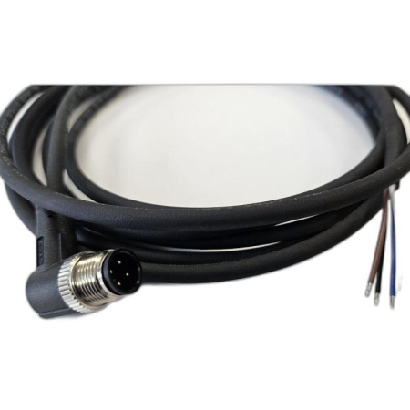 Кабель M12 4A штыревой 3000мм угловой полиуретан свободный конец СЦМ120029-04A-2-03000 черн. СТЭЗ 185210565