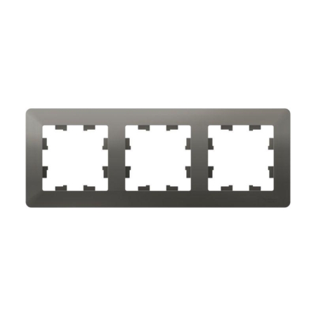 Рамка 3-м AtlasDesign Air сталь/дым. черн. SE ATN220903