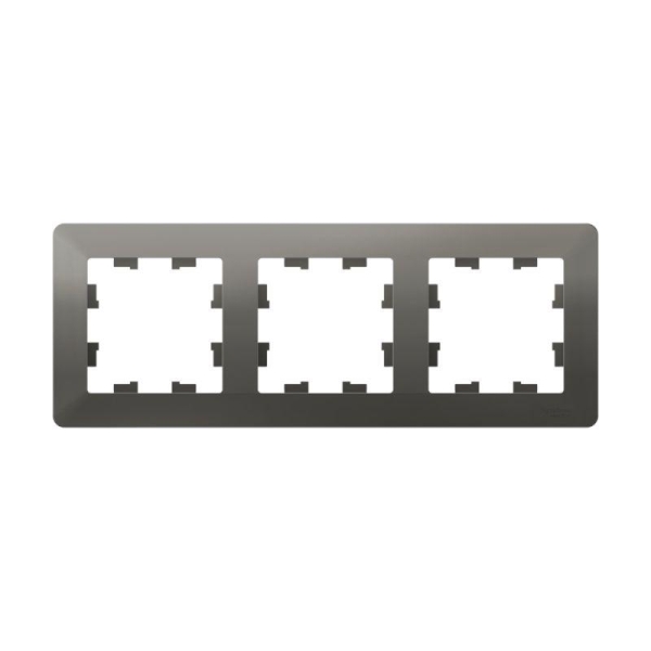 Рамка 3-м AtlasDesign Air сталь/дым. черн. SE ATN220903