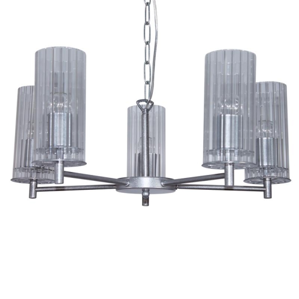 Светильник "Ника" 251 (плафон 0014) НСБ 01-5х60-139 Е27 [ИМ] подвесной серебр. Элетех 1005405302