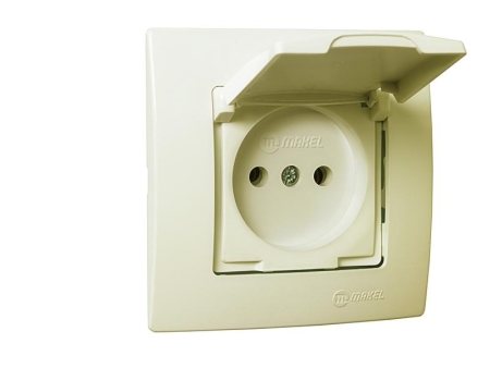 Розетка Lillium с заземл. и крышкой Makel 32010029