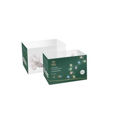 Гирлянда светодиодная "Снежинки" большие 5м 20LED мульти (RG/RB) IP20 230В мигание провод прозр. Neon-Night 304-024