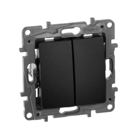 Выключатель 2-кл. СП Etika 10А IP20 250В 10AX авт. зажимы механизм антрацит IEK 672602