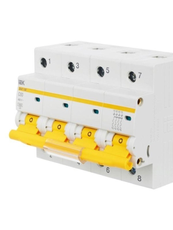Выключатель автоматический модульный 4п C 80А 10кА ВА47-100 KARAT IEK MVA40-4-080-C